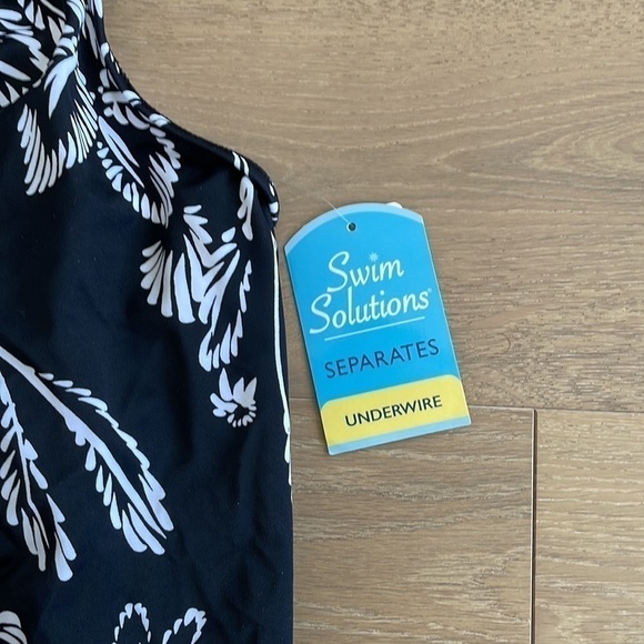 Nwt Swim Solutions Shirred Blouson Swim Tankini Top - Picture 3 of 3